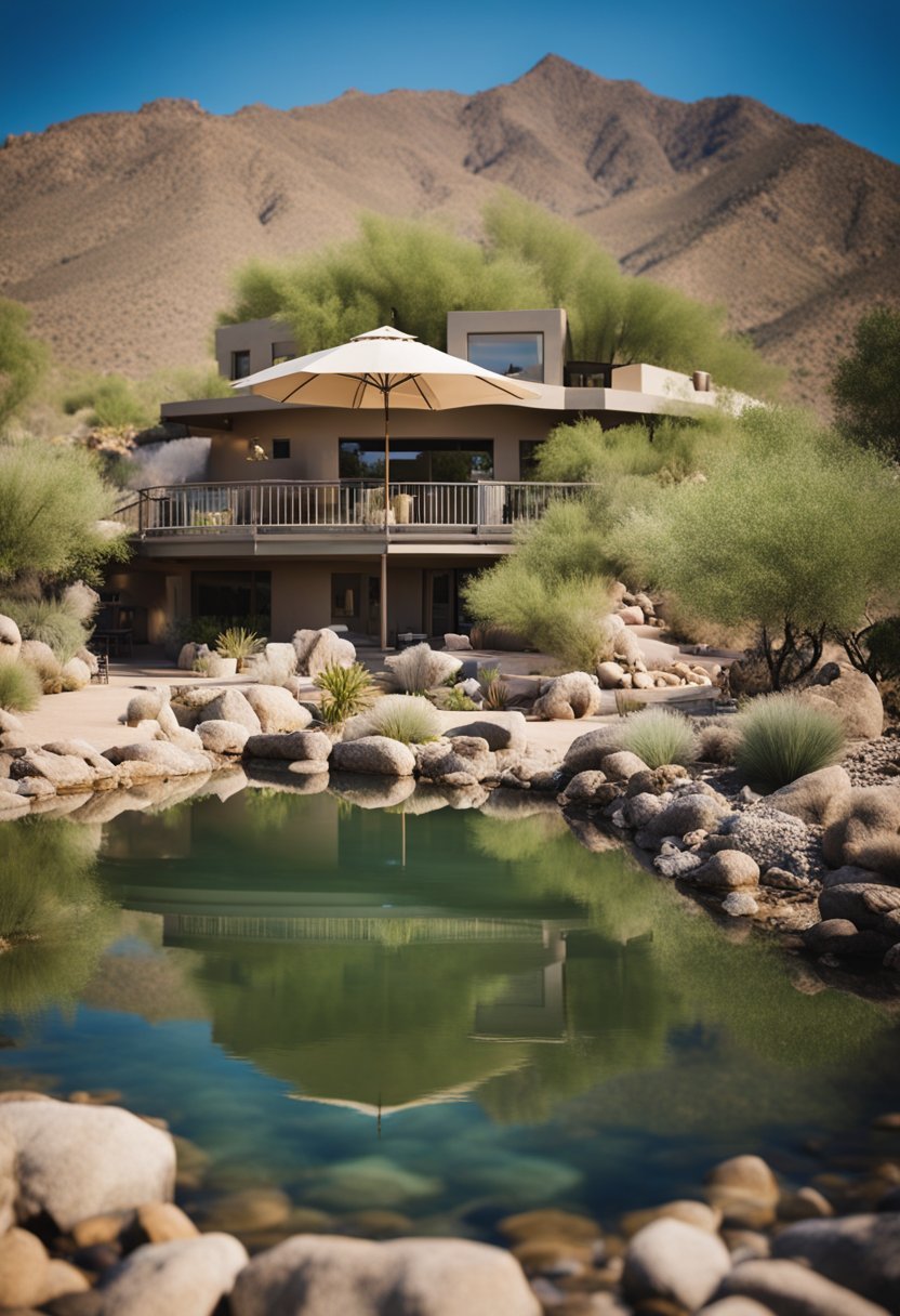 Nestled in the Bradshaw Mountains, Castle Hot Springs resort offers a serene oasis with natural hot springs, surrounded by lush desert landscapes