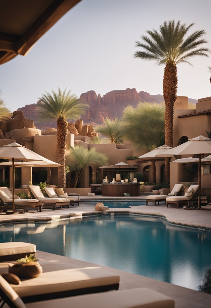 A luxurious resort nestled in the Arizona desert, featuring a serene spa and stunning views for couples to enjoy