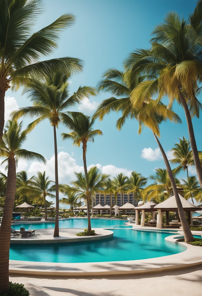 A sprawling beachfront resort with palm-lined pools, kids' water park, and luxurious family suites overlooking the turquoise Caribbean Sea